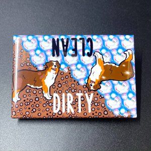 Brown Tricolor Australian Shepherd Dishwasher Sign